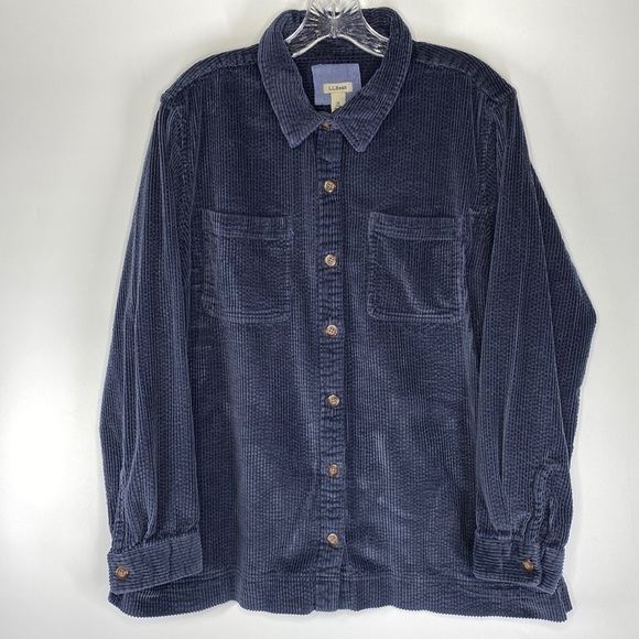 L.L. Bean Tops - L.L. Bean Comfort Corduroy Relaxed Shirt Blue 512409 Size 1X